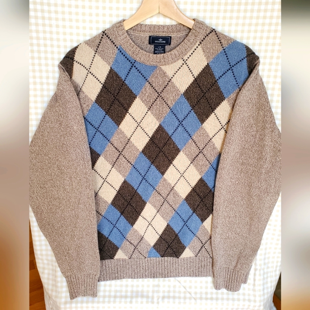 Tan Dockers men's Cotton Sweater size L